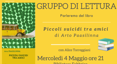 Parleremo del libro “Piccoli suicidi tra amici” di Arto Paasilinna con Alice Torreggiani