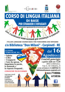 corso lingua italiana di base per stranieri e rifugiati