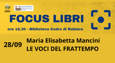 PRESENTAZIONE DEL LIBRO “LE VOCI DEL FRATTEMPO” con l’autrice Maria Elisabetta Mancini