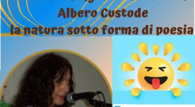Marina Coli in Biblioteca con Albero Custode la natura sotto forma di poesia